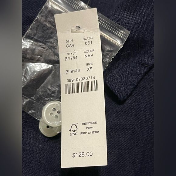 J. Crew NWT Capitaine Shirtdress in Navy Linen Size XS - Belt Not Included - Picture 10 of 11